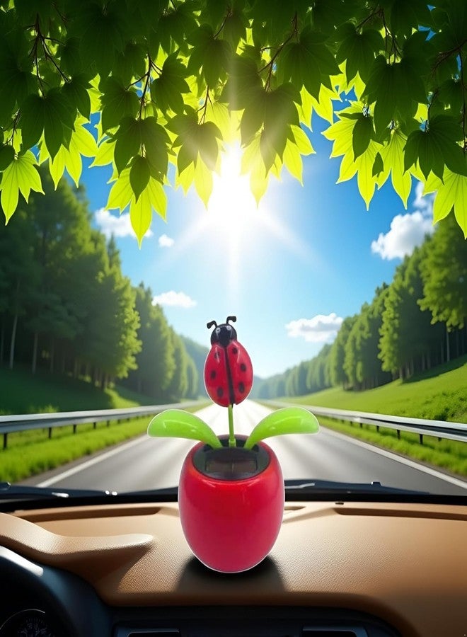 GOUDOGEDC Solar Dancing Flower, Car Dashboard Decorations, Funny Solar Powered Dancing Flower Pot Car Ornaments Flower Swinging Decoration - Image 2